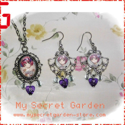 Elfen Lied エルフェンリート Nana anime Cabochon Necklace & Earrings Set